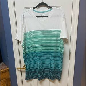 Lee Men's Crew Neck Short Sleeve Shirt White Green Black Size xl